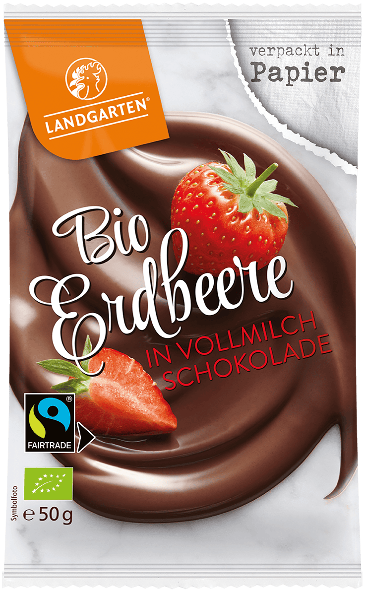 Landgarten Erdbeeren in Vollmilchschokolade